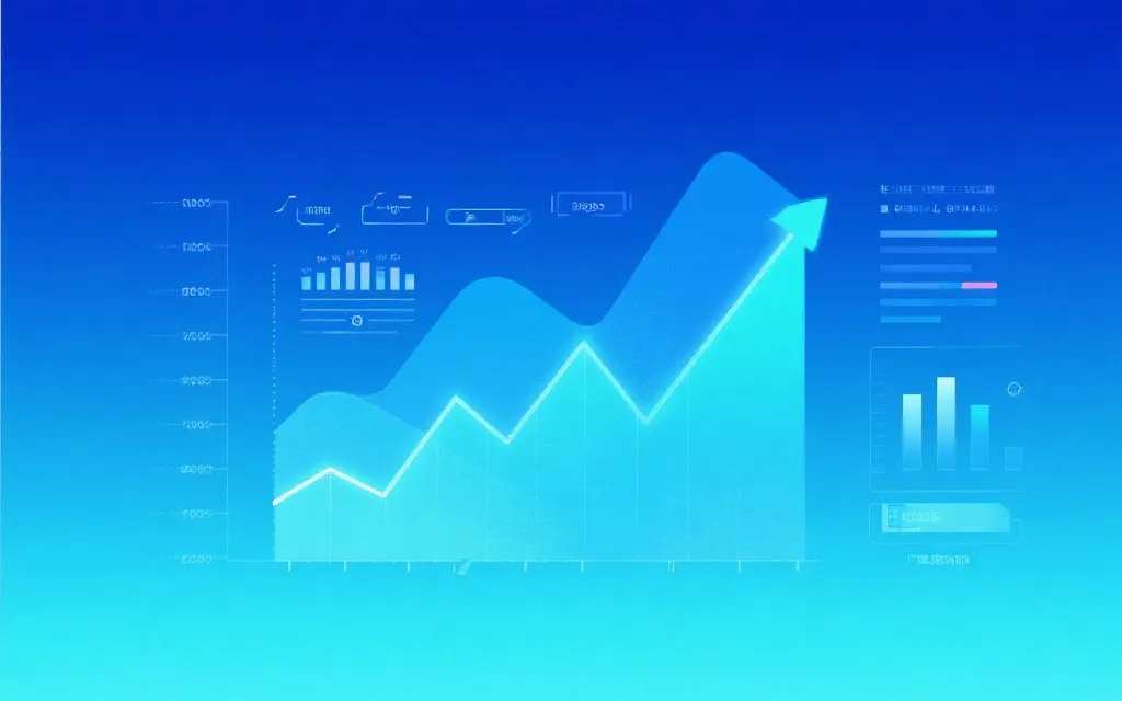 数据可视化趋势图科技感插画